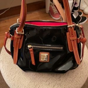 Dooney & Bourke Venus Black Leather Patent Bag